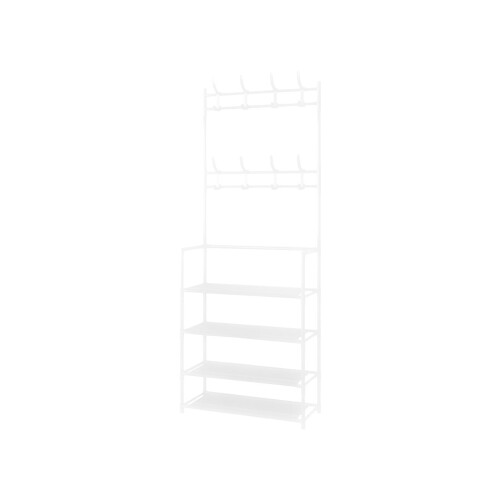 Shoe Rack Plastic 5-Tier with Top Shelf Black White 1