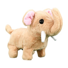 Pluche olifant, kaki, 1 stuk