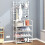 Shoe Rack Plastic 5-Tier with Top Shelf Black White 7