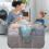 Panier à linge pliable à 3 compartiments, 150 L, gris 2