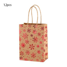 Kerstcadeautasjes met sneeuwvlokken, rendieren en kerstboom (12 stuks)