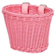 Cesta delantera de mimbre para bicicletas y patinetes con ajuste