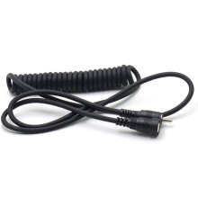 RCA audio cable male to female coiled black