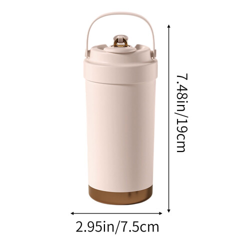 Φορητό μονωμένο ποτήρι 500ml με κεραμική επένδυση ροζ 2
