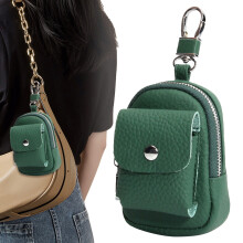 Home Textile Storage,Leather Backpack Keychain – Cute Travel Purse & Makeup Bag For Women Compact Organizer With Carabiner Clip