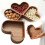 Plato de postre de madera de nogal con forma de corazón, 6" x 6,7" (1 unidad) 1