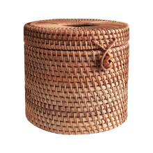 Quadratische Taschentuchbox-Hülle aus Rattan im Küsten-Boho-Stil, 1 Stück