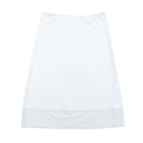 Women's knee-length half slip with lace trim