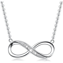 Infinity Heart Pendant Necklace925Sterling Silver