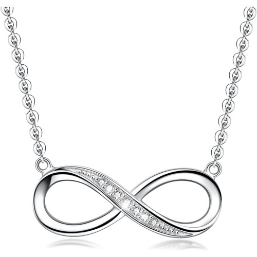 Infinity Heart Pendant Necklace925Sterling Silver