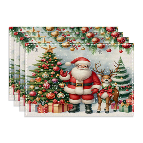 Julebordbrikker sett med 4 stk. 28,5 x 43 cm rustikk design