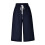 Pantaloni capri da donna blu navy con coulisse, modello ampio e corto 4