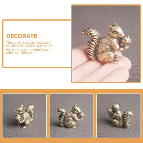 Messing egernstatue Vintage hjemmekontorindretning 15 cm 2