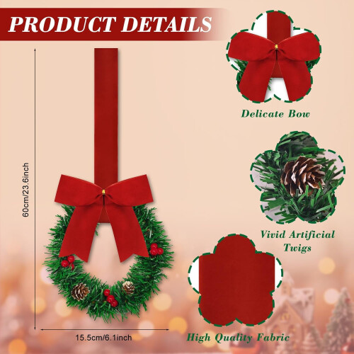Weihnachts-Küchenschrankkränze, Samt, Rot, 10 Stück 1