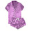 Dame satin pyjamassæt lilla medium 2