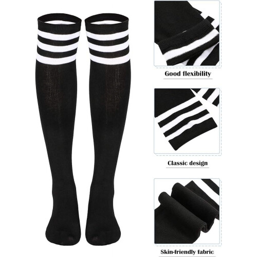 Women's Athletic Knee-High Socks Striped 1 Pair 2