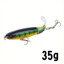 Topwater Pooper Lure Hard Body with Soft Rotating Tail 2