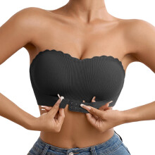 Women's Front-Closure Strapless Bra Black XL