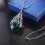 Collana con ciondolo ovale in strass verde 8