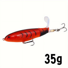Topwater Popper Köder Hartkörper mit weichem, rotierendem Schwanz2