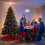 Weihnachtsbaumrock Rot Blau Spinnennetz Schneeflocken 122 cm 4