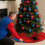 Weihnachtsbaumrock Rot Blau Spinnennetz Schneeflocken 122 cm 5