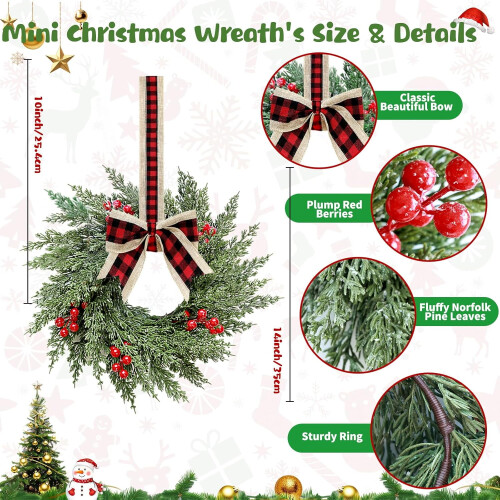 Mini-Weihnachtskränze aus Norfolk-Kiefernholz mit Kerzenringen 1