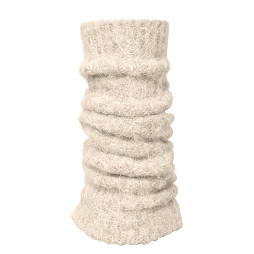 Geribbelde gebreide beenwarmers voor dames, beige