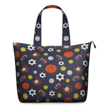 Football & Baseball Pattern Travel Tote Bag for Women – Large Weekender, Multi-Functional Duffle for Work, Shopping, Sports