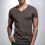 Herren-T-Shirt mit V-Ausschnitt, einfarbig, Kurzarm, lässig 5