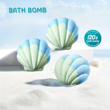 120g Luxurious Scented Rich Foam Shell Bath Bombs (Blue Green), Gentle on Skin for Immersive Bath Experience, Mermaid