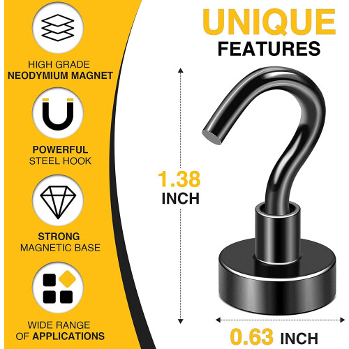 Magnetic Hooks Heavy Duty 30 lbs 20-Pack Silver 1