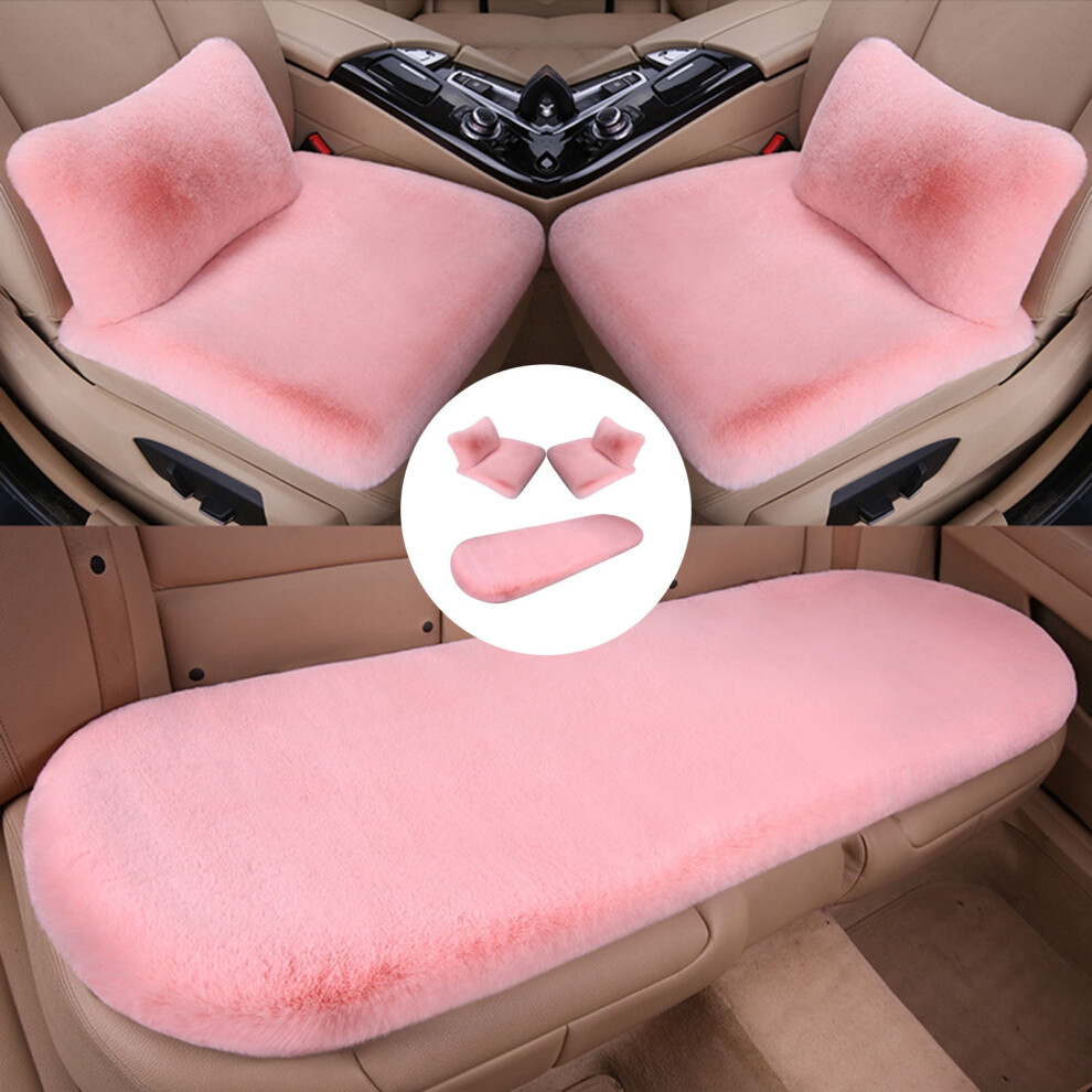 Faux Fur Car Seat Cushion Set Winter Plush Universal Fit 908436485142