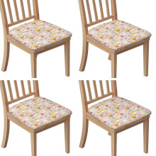 Dining Chair Seat Covers Light Pink Pattern Set of 4
