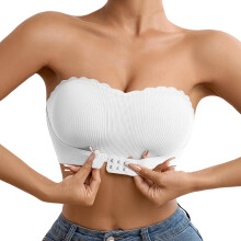 Women's Front-Closure Strapless Bra White M