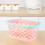 Panier de douche en plastique rose avec poignée 5