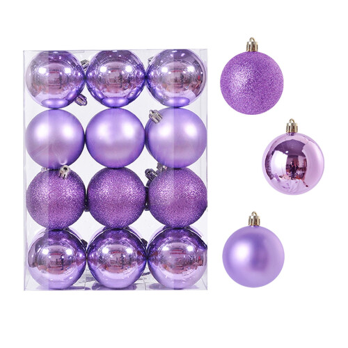 Christmas Ball Ornaments Light Purple 3cm 24pcs