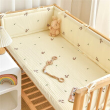 (180×28cm, N06) Breathable Cot Bumper, Cot Side Cushions, 360 Adjustable Padding with Headboard Protector, Anti-Suffocation Crib