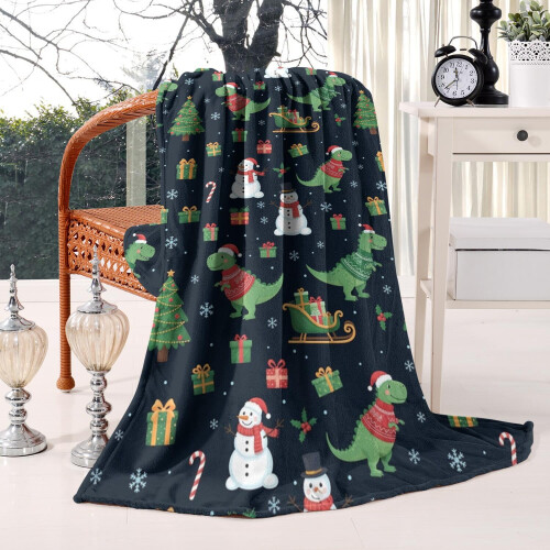 Christmas Dinosaur Blanket Soft Lamb Wool 40x50 Inch 1