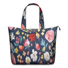 Pioneer Flower Floral Print Travel Tote Bag for Women – Large Weekender, Multi-Functional Duffle for Work, Shopping & Sports