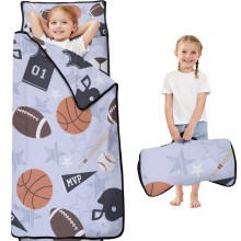 Toddler Nap Mat with Baseball Football Pattern