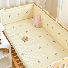 (200×28cm, N03) Breathable Cot Bumper, Cot Side Cushions, 360 Adjustable Padding with Headboard Protector, Anti-Suffocation Crib