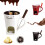 Chocolate Fondue Cups with Forks Set White 1