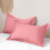 Pink Polyester Microfiber Pillowcase Set of 2 1