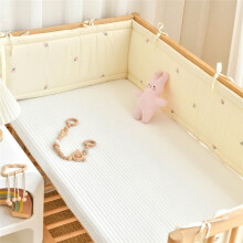 (150×28cm, N05) Breathable Cot Bumper, Cot Side Cushions, 360 Adjustable Padding with Headboard Protector, Anti-Suffocation Crib