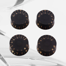 Black guitar and amp volume tone control knobs set of 4