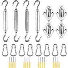 Kit de fixation pour voile d'ombrage en acier inoxydable M5-8x4x4