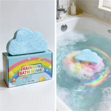 (Blue) Rainbow Cloud Bath Bombs Gift Set, Ideal for Bubble Baths, Ocean-Scented Bath Bomb, Gift for Men, Women, Wife, Best