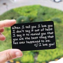 Laser Engraved Metal Wallet Card Custom Love Message 1pc