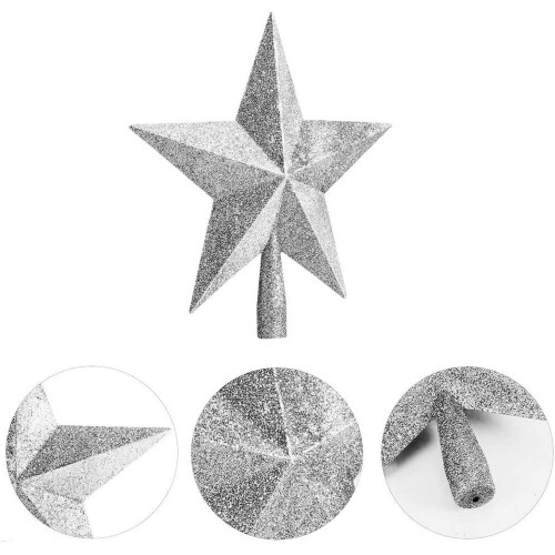 Lighted Christmas Tree Topper Star 20 cm Silver 1